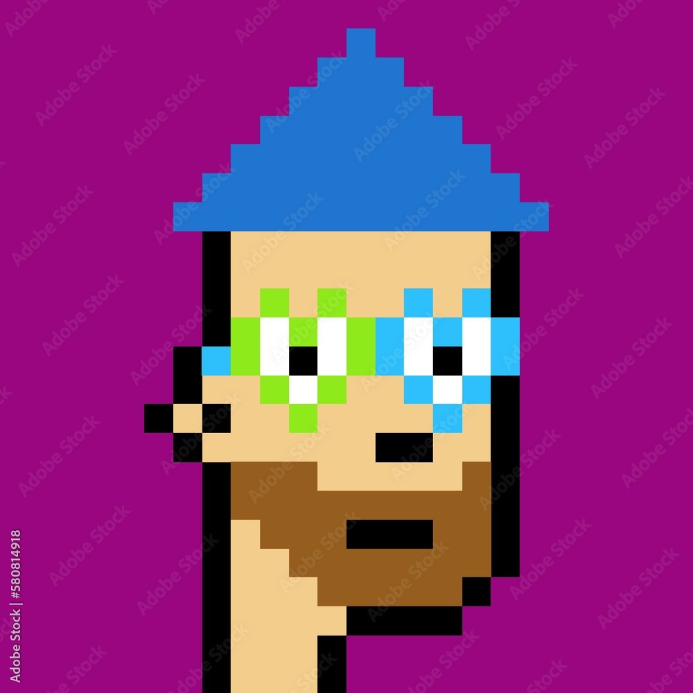 Cartoonish Pixelated Man Cartoonish Pixelated Man