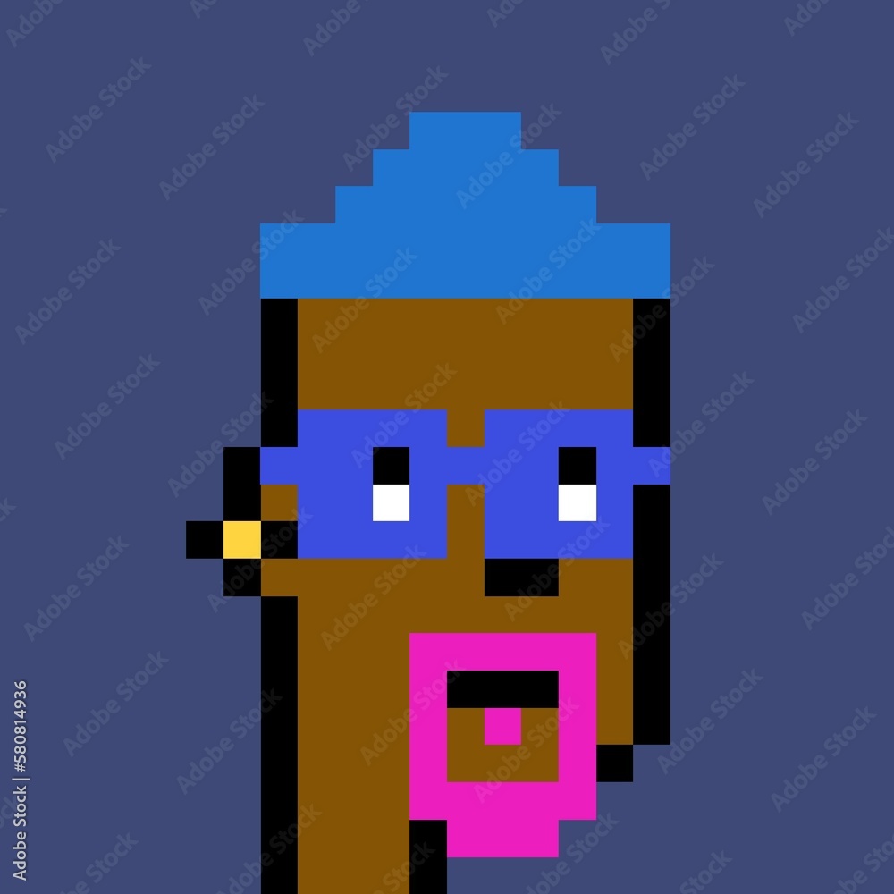 Cartoonish Pixelated Man Cartoonish Pixelated Man