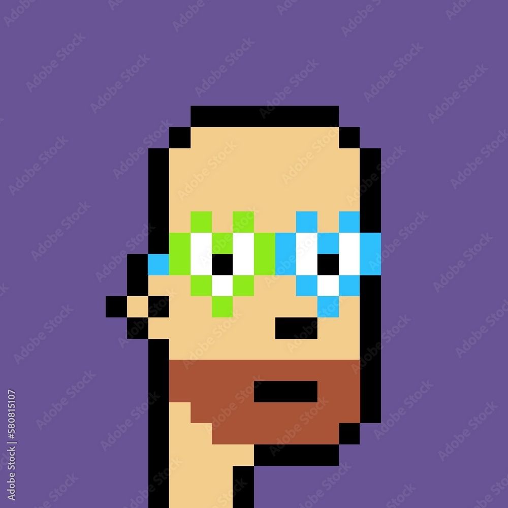 Cartoonish Pixelated Man Cartoonish Pixelated Man