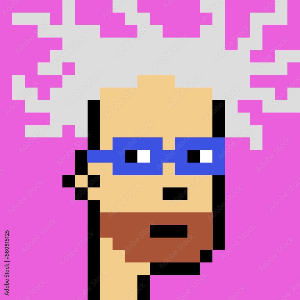 Fototapeta premium Cartoonish Pixelated Man