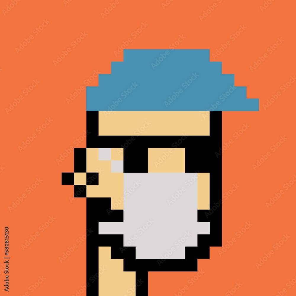 Obraz premium Cartoonish Pixelated Man