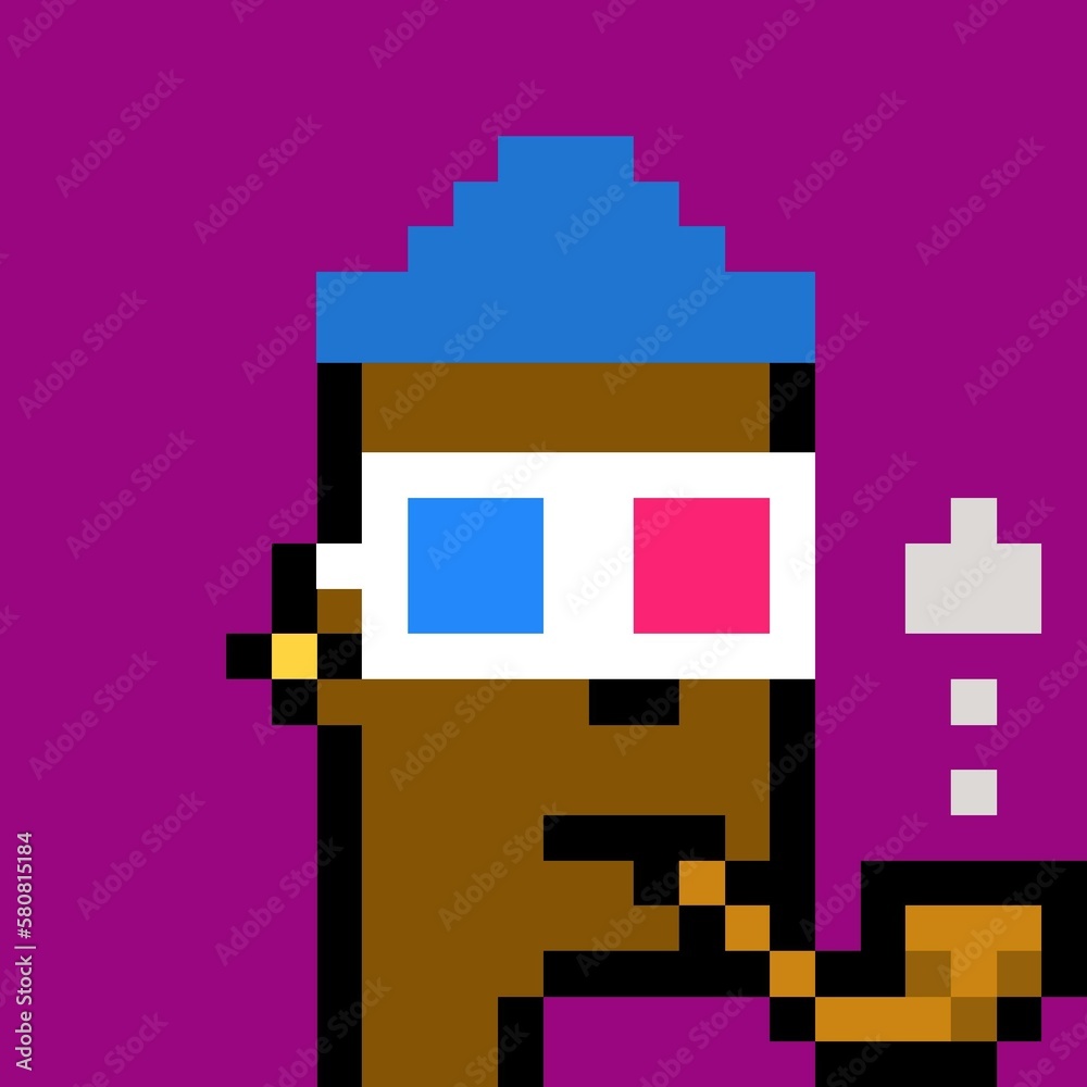 Cartoonish Pixelated Man Cartoonish Pixelated Man