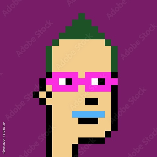 Cartoonish Pixelated Man