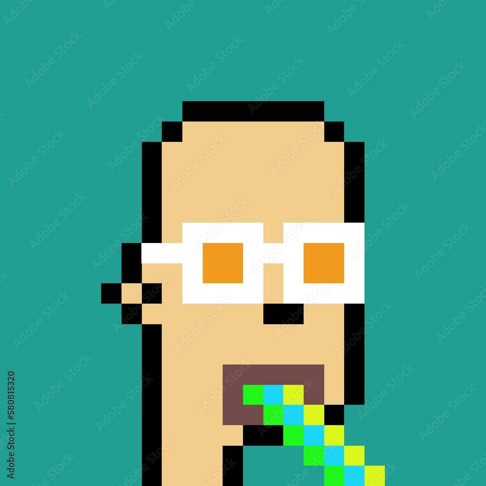 Cartoonish Pixelated Man Cartoonish Pixelated Man