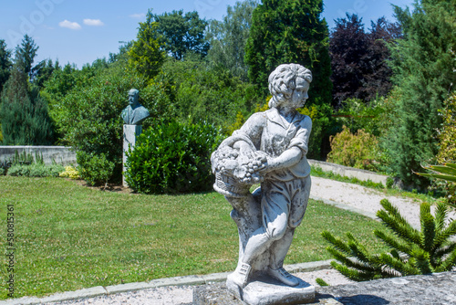 Old statues in Arboretum Mlyňany in Slovakia