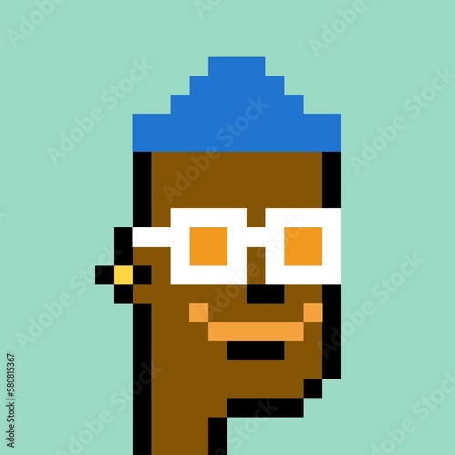 Cartoonish Pixelated Man