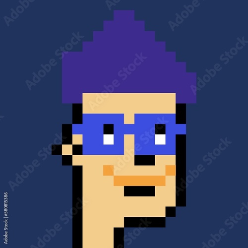 Cartoonish Pixelated Man