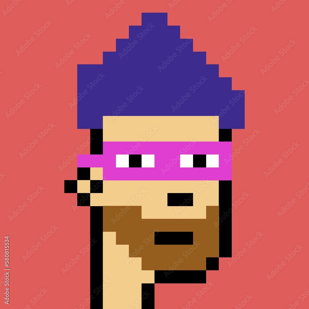 Cartoonish Pixelated Man Cartoonish Pixelated Man