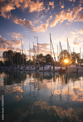 Wonderful sunset over lake ...