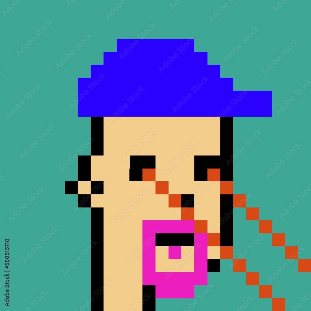 Cartoonish Pixelated Man Cartoonish Pixelated Man