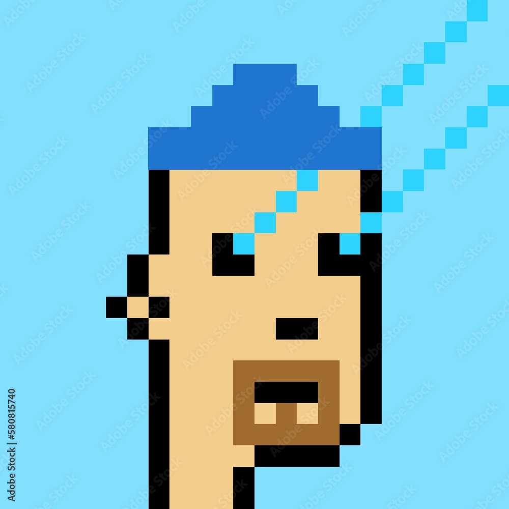 Cartoonish Pixelated Man Cartoonish Pixelated Man