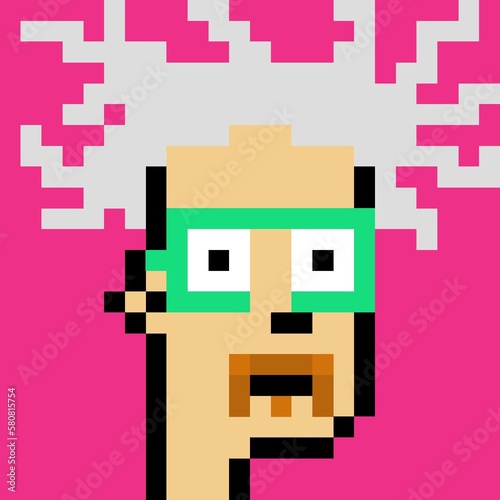 Cartoonish Pixelated Man