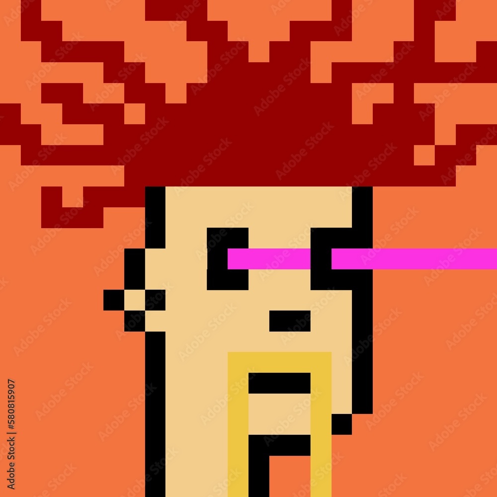 Obraz premium Cartoonish Pixelated Man
