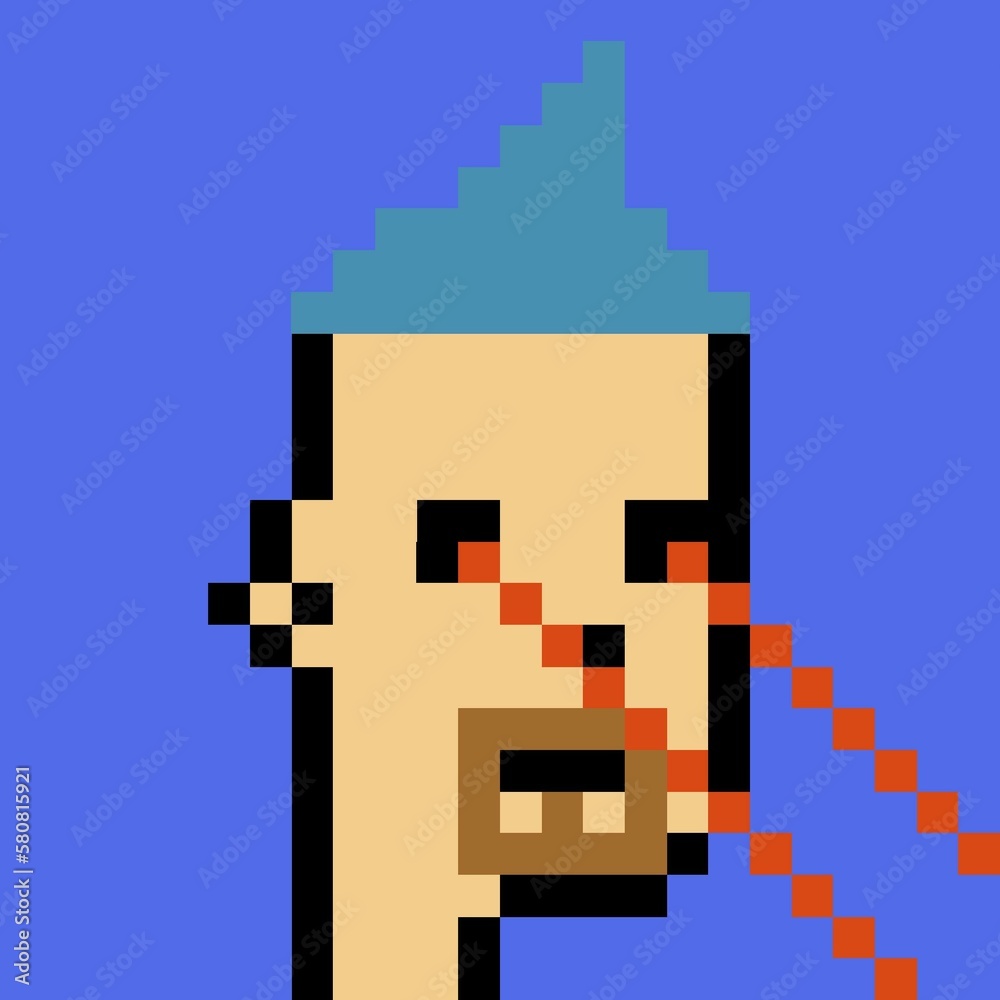 Cartoonish Pixelated Man Cartoonish Pixelated Man
