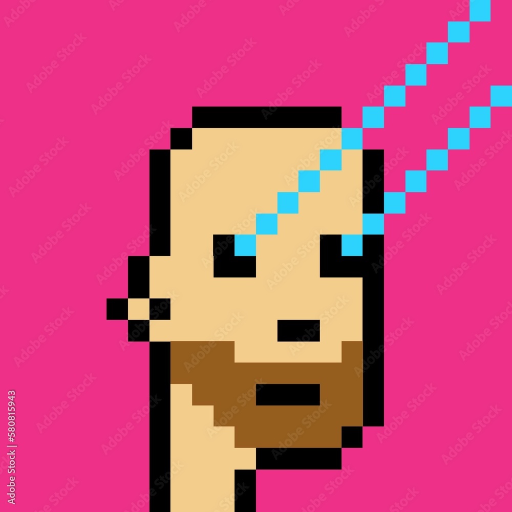 Cartoonish Pixelated Man Cartoonish Pixelated Man