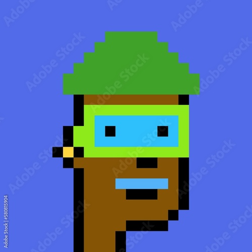 Cartoonish Pixelated Man