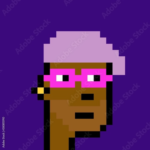 Cartoonish Pixelated Man