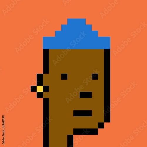 Cartoonish Pixelated Man