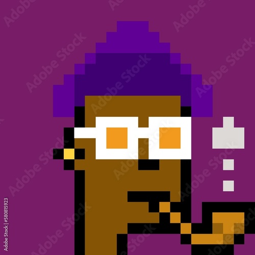 Cartoonish Pixelated Man