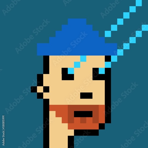 Cartoonish Pixelated Man