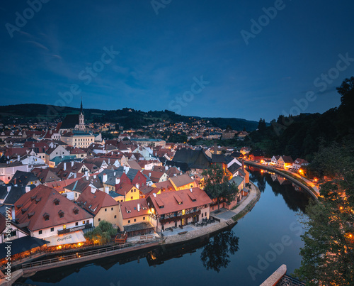 Panoramic night view over t...