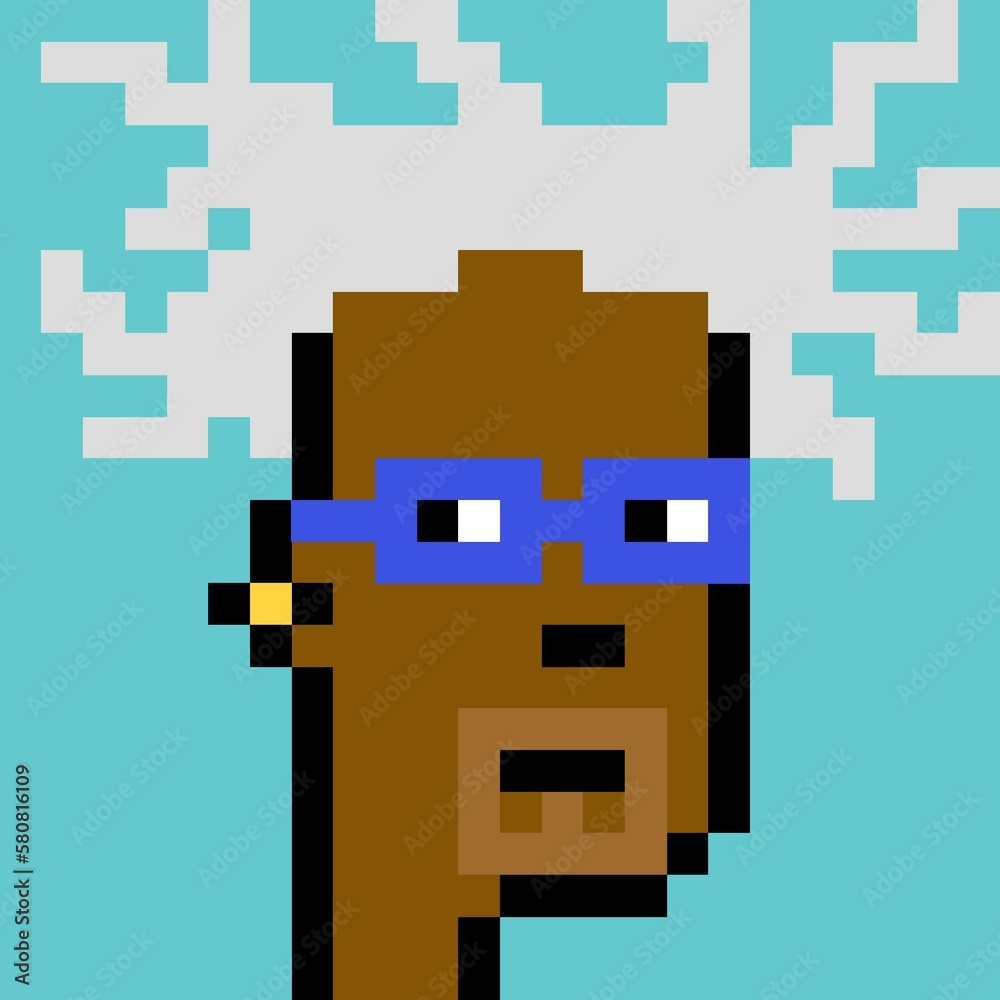 Cartoonish Pixelated Man