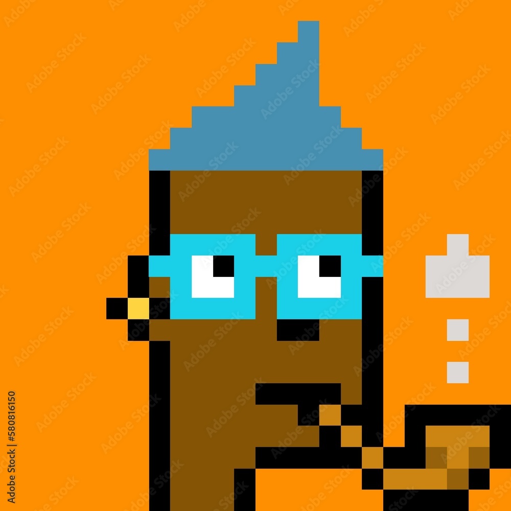 Cartoonish Pixelated Man Cartoonish Pixelated Man