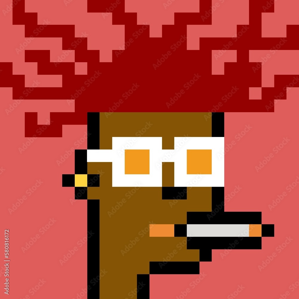 Fototapeta premium Cartoonish Pixelated Man