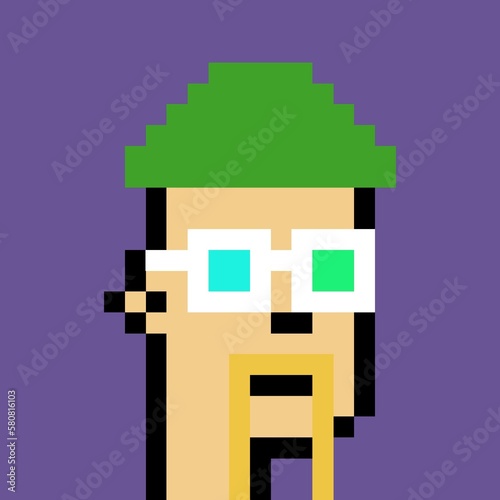 Cartoonish Pixelated Man