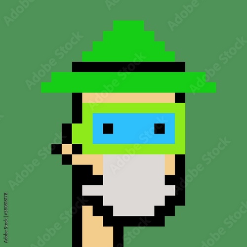 Cartoonish Pixelated Man