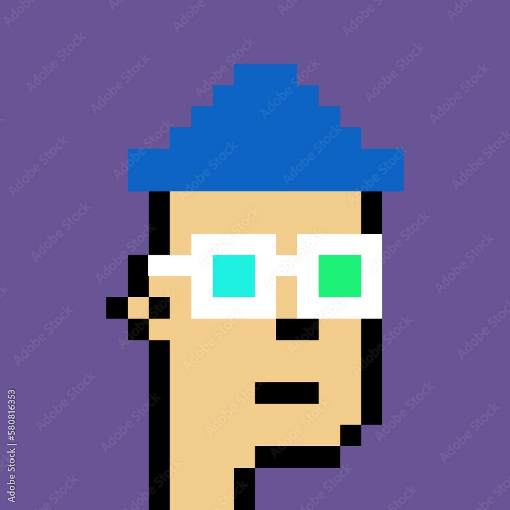Cartoonish Pixelated Man Cartoonish Pixelated Man