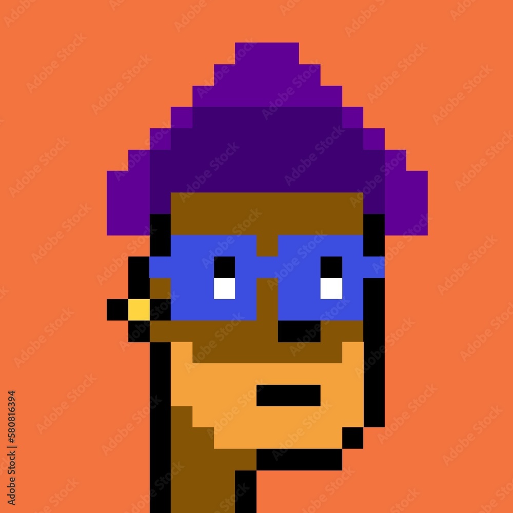 Cartoonish Pixelated Man