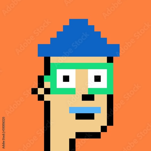 Cartoonish Pixelated Man