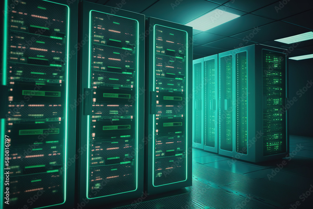 Data center and computer servers Data center and computer servers