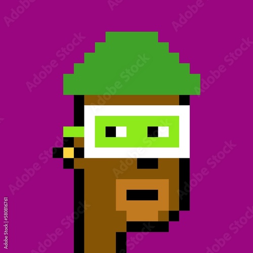 Cartoonish Pixelated Man