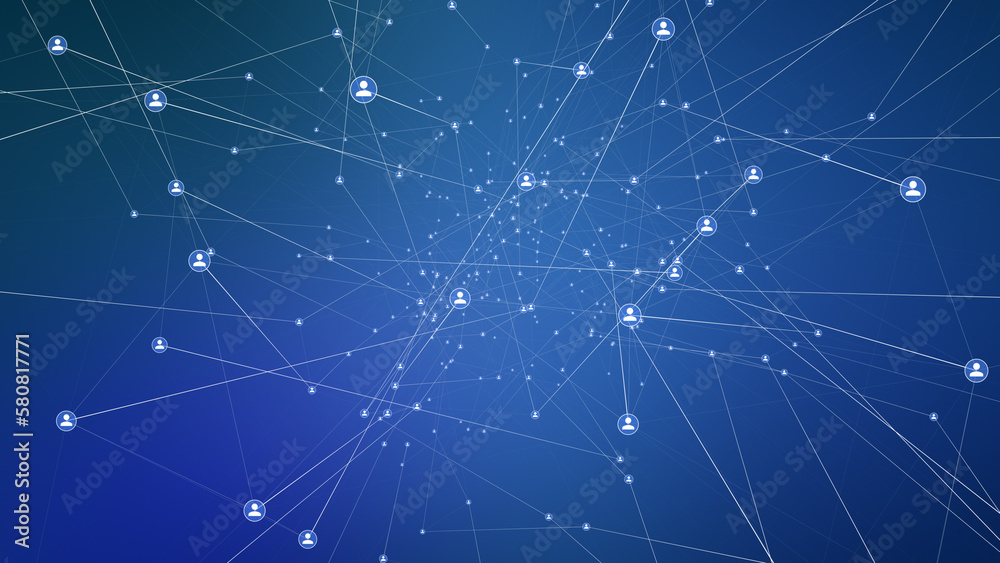 Business Network Communication abstract blue background Business Network Communication abstract blue background