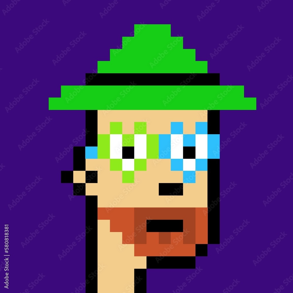 Fototapeta premium Cartoonish Pixelated Man