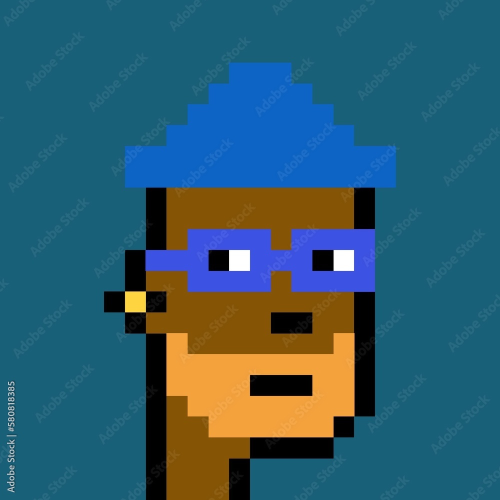 Cartoonish Pixelated Man Cartoonish Pixelated Man