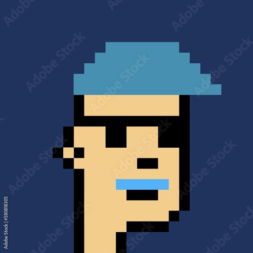 Cartoonish Pixelated Man