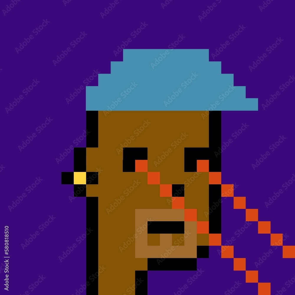 Cartoonish Pixelated Man