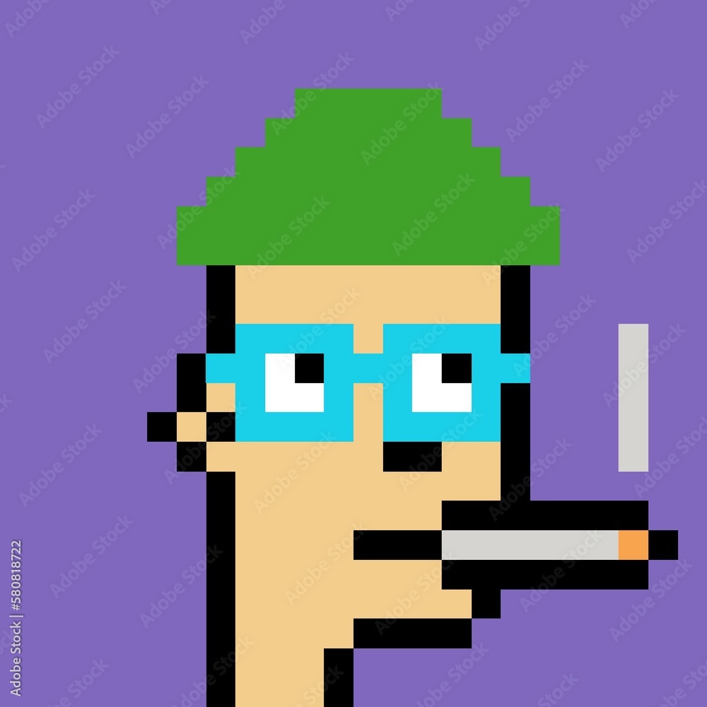 Cartoonish Pixelated Man