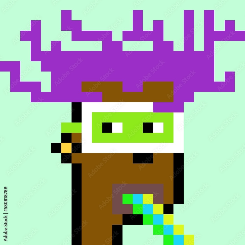 Cartoonish Pixelated Man