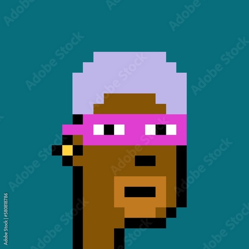 Cartoonish Pixelated Man