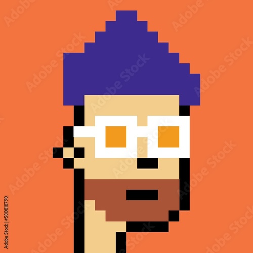 Cartoonish Pixelated Man