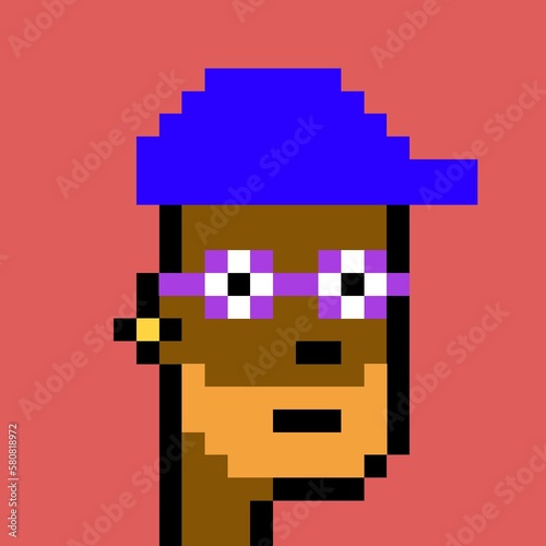 Cartoonish Pixelated Man