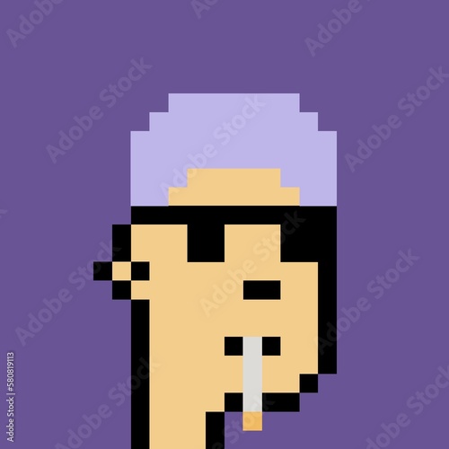 Cartoonish Pixelated Man