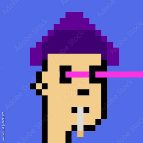 Cartoonish Pixelated Man