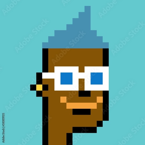 Cartoonish Pixelated Man