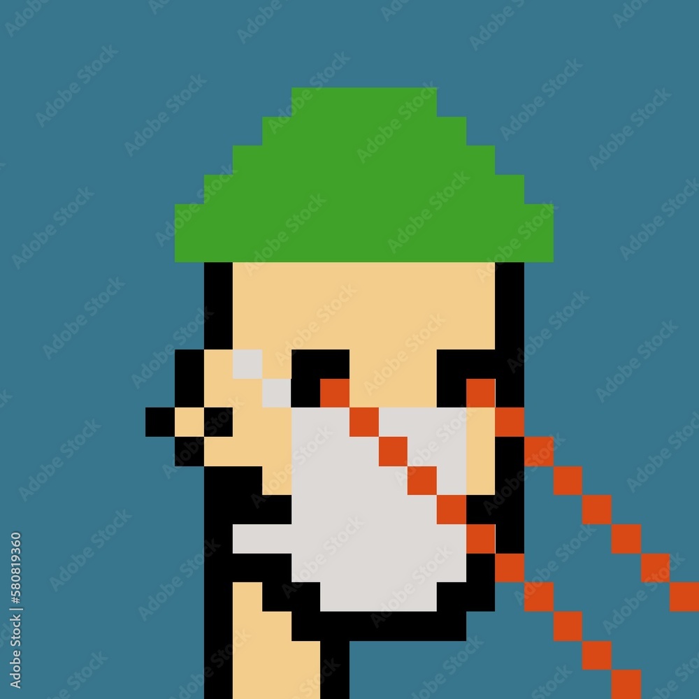 Cartoonish Pixelated Man Cartoonish Pixelated Man
