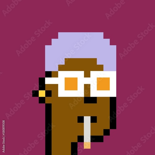 Cartoonish Pixelated Man